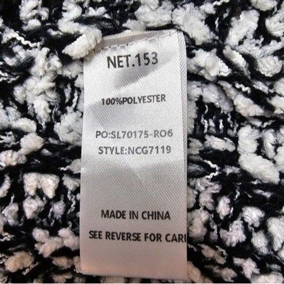 Net.153 Women's Black & White Nubby Popcorn Knit Cardigan Sweater. Size S/M - Picture 5 of 7
